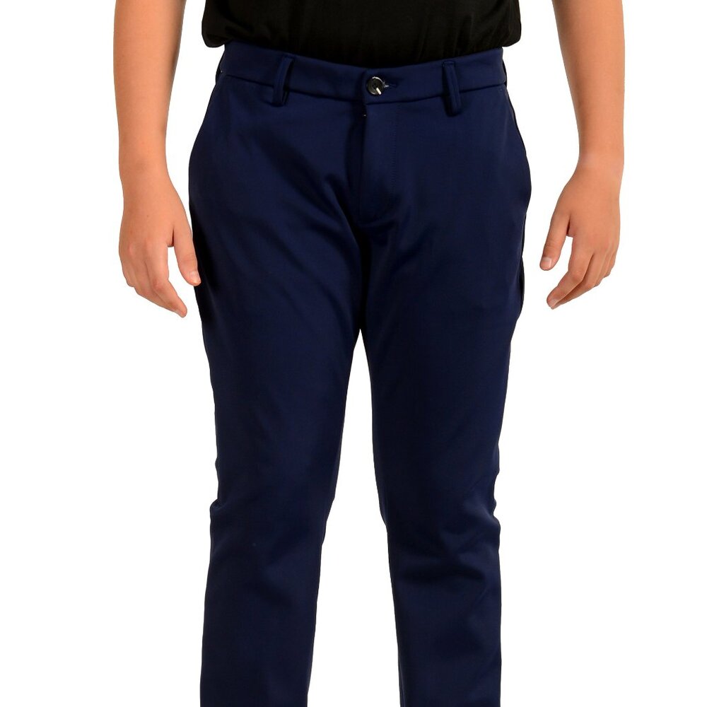 Scuderia Ferrari Men's Navy Blue Flat Front Casual Pants US 30 IT 46